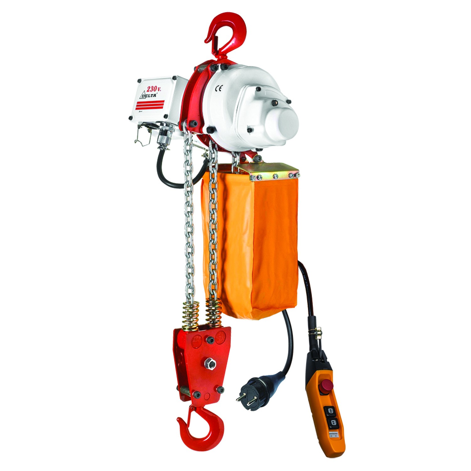 DELTA Elektrische kettingtakel US - 230V - 1 ton - met 3 meter hijshoogte - enkele snelheid - 2 parten DELTA Elektrische kettingtakel US - 230V - 1 ton - met 3 meter hijshoogte - enkele snelheid - 2 parten